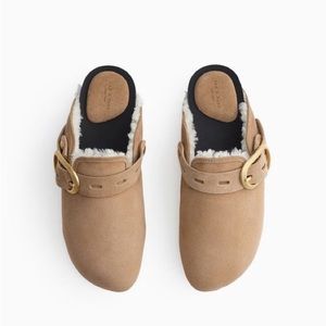Rag & Bone Ansley shearling slide with strap in pecan NWB